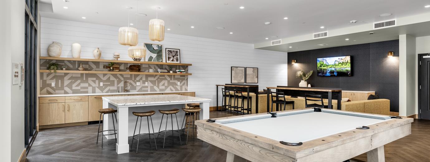 Clubhouse Interior Pool Table