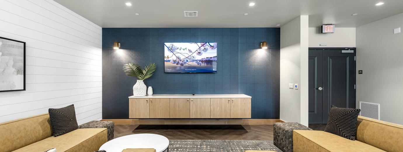 Clubhouse Interior TV and Couch