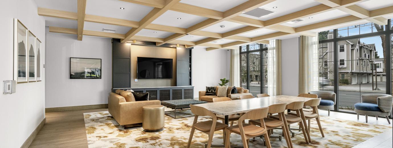 Community Room Interior TV and Furniture